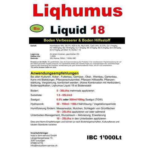 Liqhumus Liquid 18 Huminsäure - 1'000 l IBC Bodenverbesserer aus Leonardit